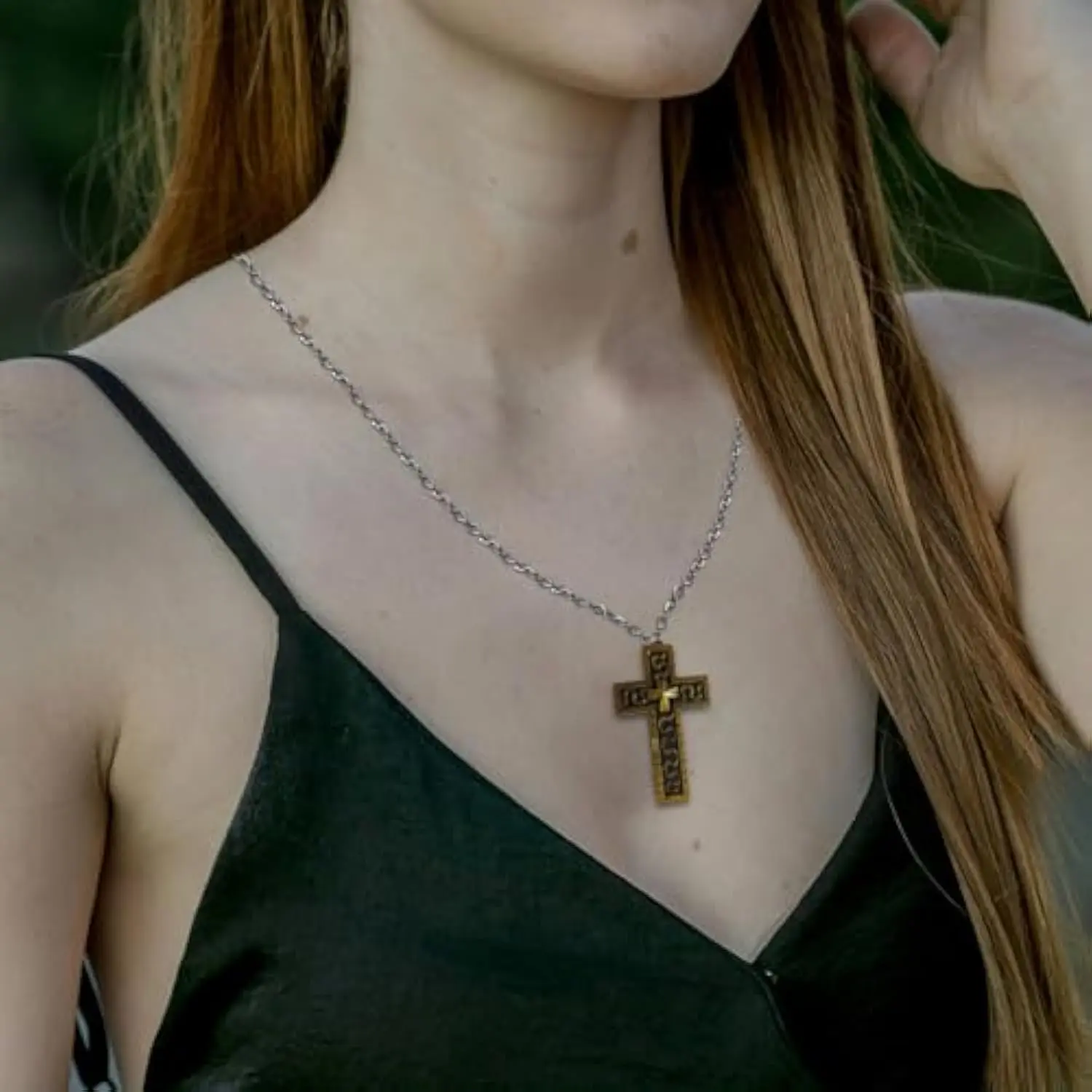 Fashion Cross Pendant Necklace w/ Secret Compartment 3D Printed Old Cross Pendant Neck Chain Women Men Gothic Steampunk Jewelry