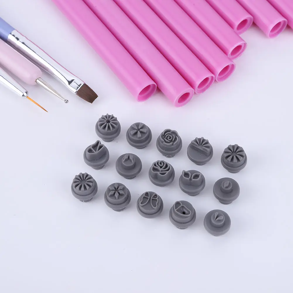 6/10/15PCS Nail Art Stamp Pen Set W/ 3 Nail Art Brushes Nail Graffiti Nail Art Dotting Tools Nail Stamp Pen DIY Nail Art Tools