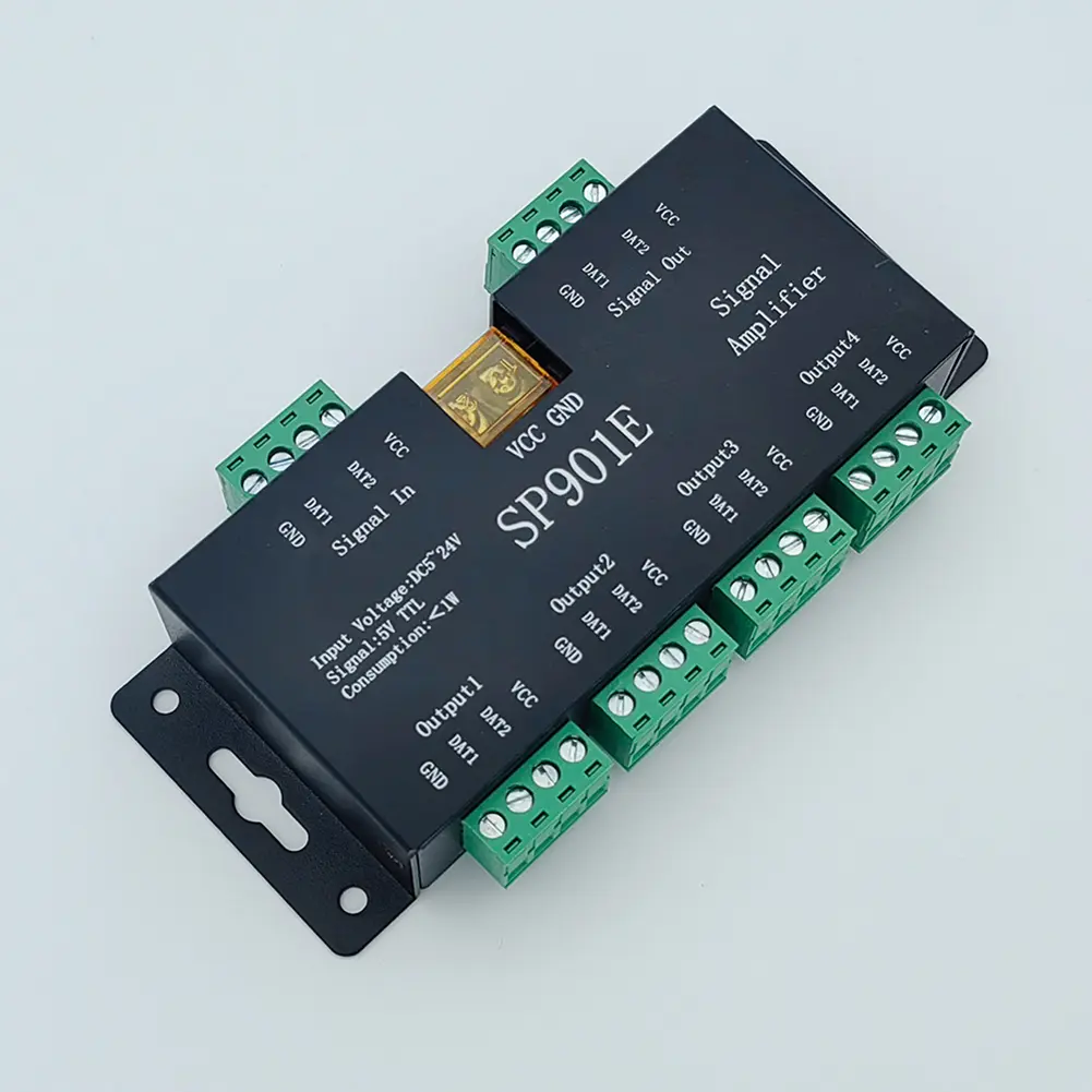 SP901E 24V 4CH Group Signal Amplifier for DMX512 LED Pixel Strip Magic Module