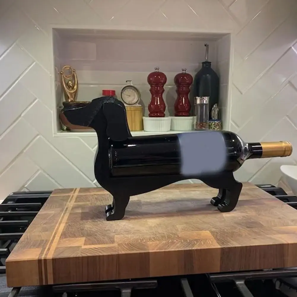 Dachshund Wine Bottle Holder Red Wine Organizer Rack Tabletop Decorative Wine Bottle Holder Gift for Dog Lovers