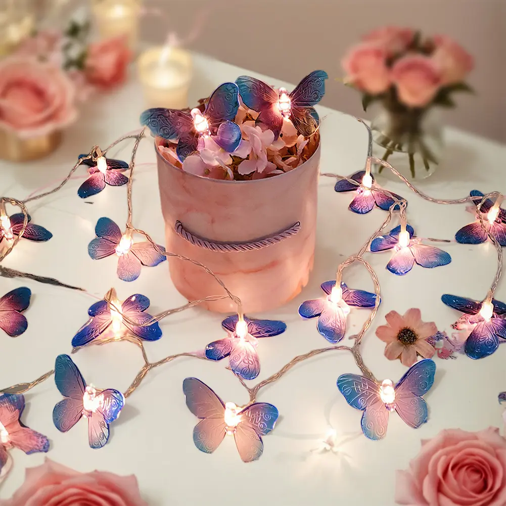 3m 20LED Butterfly Fairy Lights Creative Butterfly Night Lamp Butterfly Decorative Lights for Home Bedroom Decor