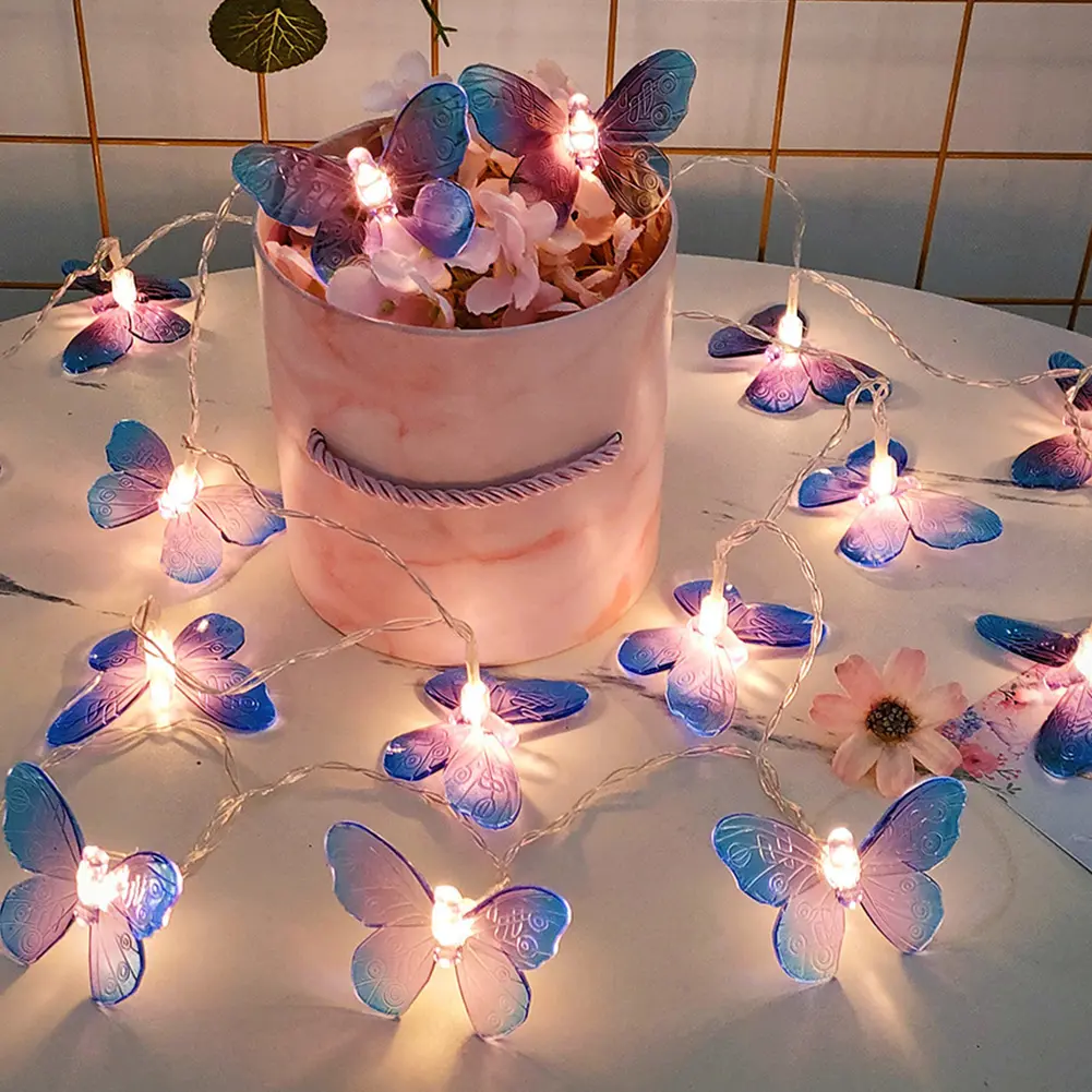 3m 20LED Butterfly Fairy Lights Creative Butterfly Night Lamp Butterfly Decorative Lights for Home Bedroom Decor