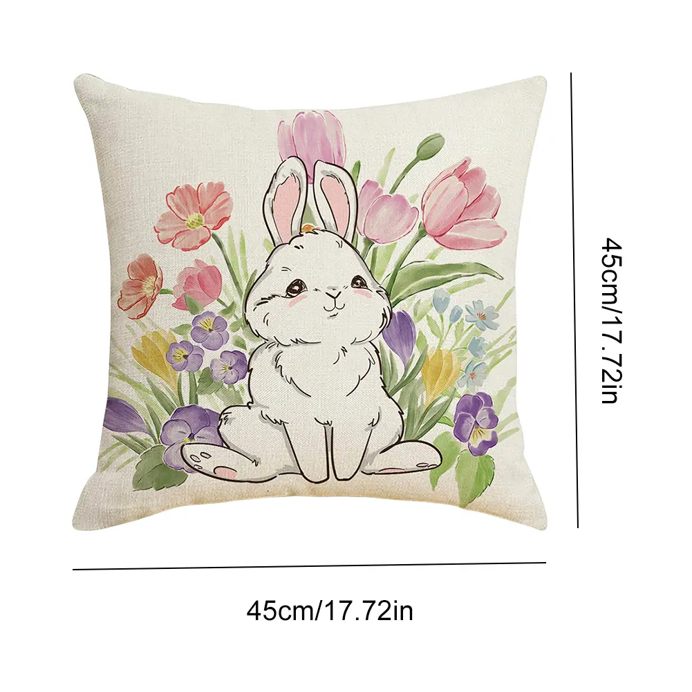 4pcs/set Easter Pillow Covers 2025 Spring Easter Decor 45x45cm Throw Pillow Cover Couch Cushion Case for Home Couch Sofa Bedroom