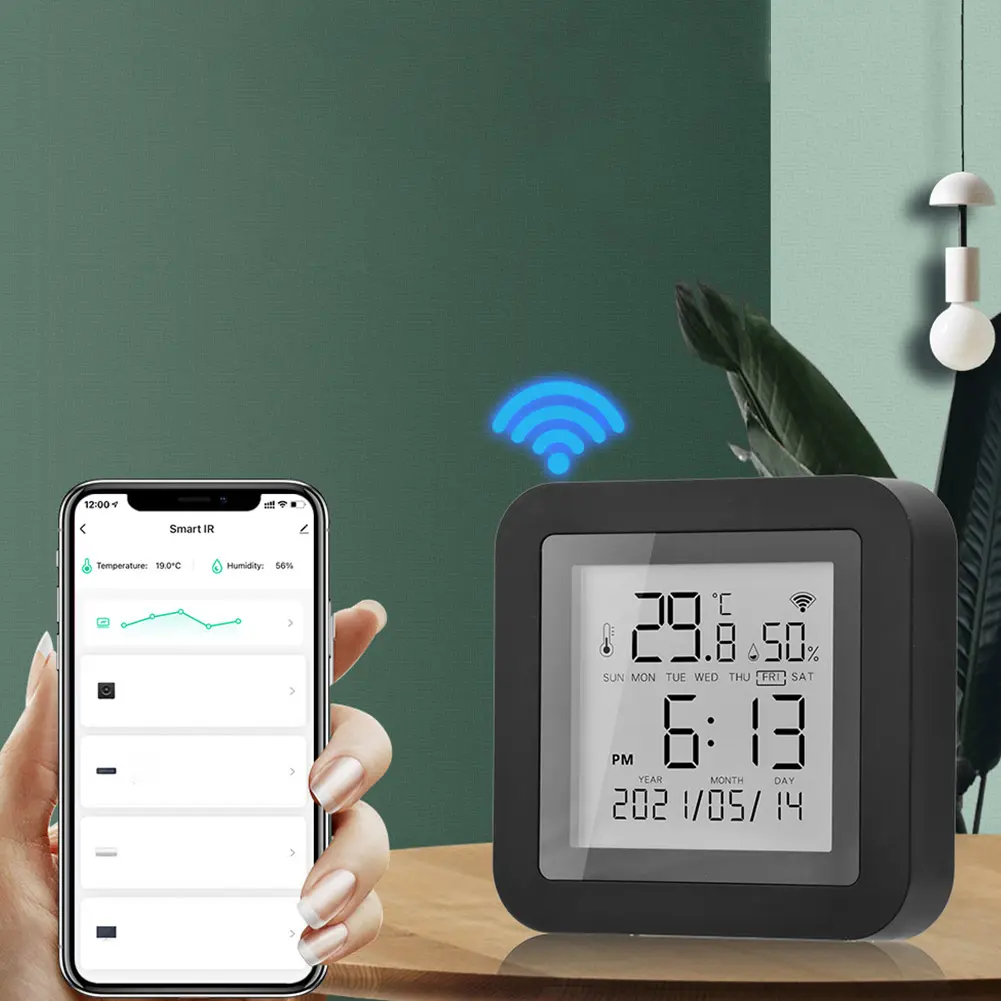 Smart WiFi Hygrometer Thermometer Support Alexa Google Assistant Temperature Humidity Monitor Temperature Humidity Sensor