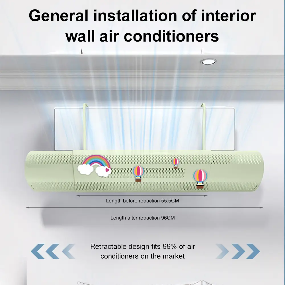 Anti-Direct Blowing Air Conditioning Baffle Air Conditioner Wind Deflector Retractable Hanging Conditioning Guide Cover for Home