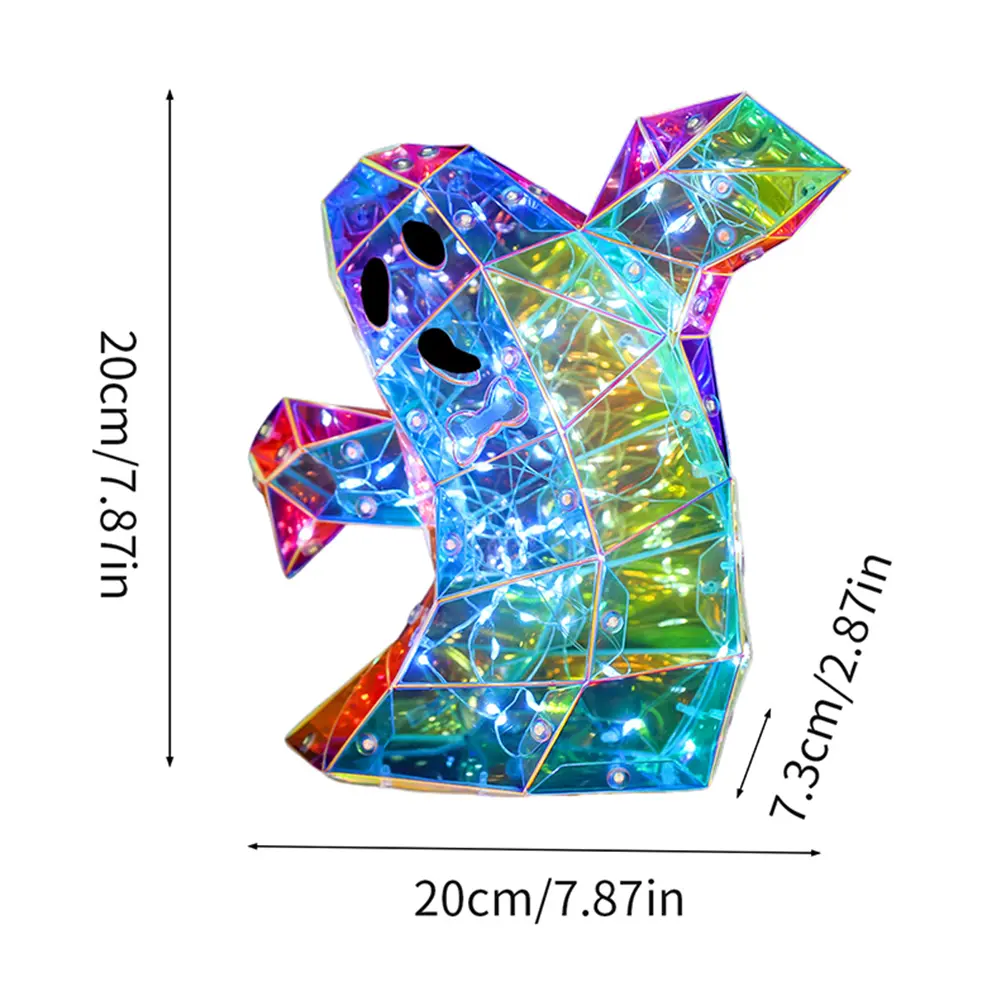 USB Iridescent Spooky Ghost/Pumpkin/Spider/Bat/Skull Gorgeous Shining LED Ghost Lights Halloween Decor Lights for Indoor Outdoor