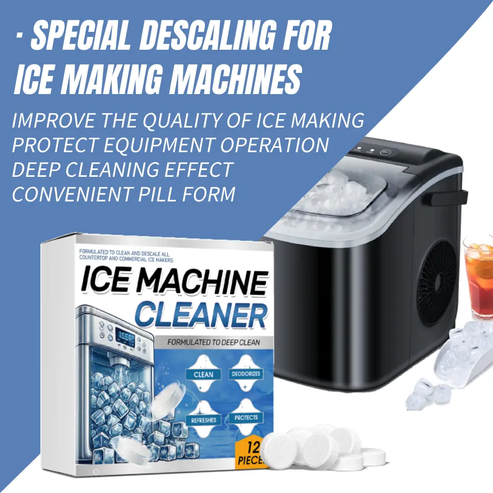 Ice Machine Cleaner Tablets Descaler Removes Limescale and Odors Professional Deodorizing Care Appliance Accessory Stain Removal