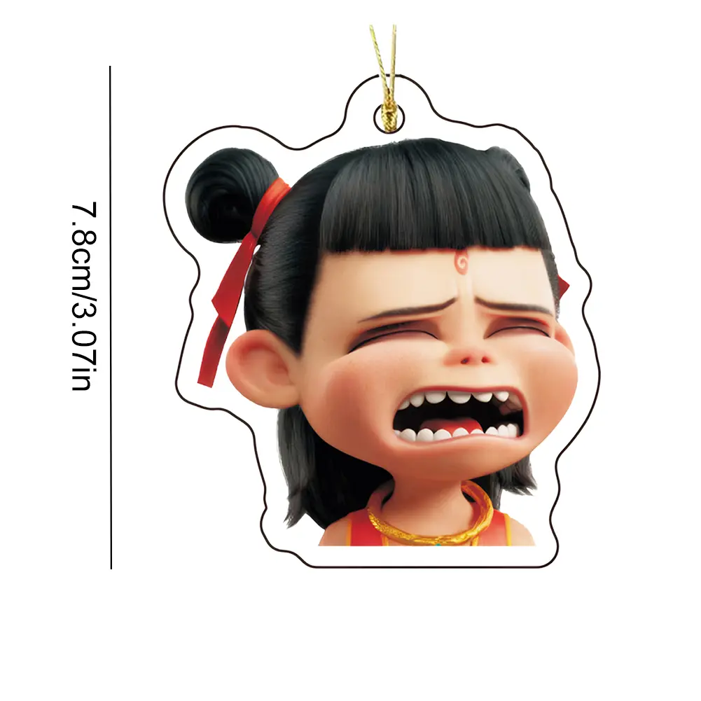 10pcs 2025 Hot Anime Movies Ne Zha 2 Cartoon Funny Lanyard Pendant Acrylic Key Pendant Car Pendant Fans Collection Ideal Gifts
