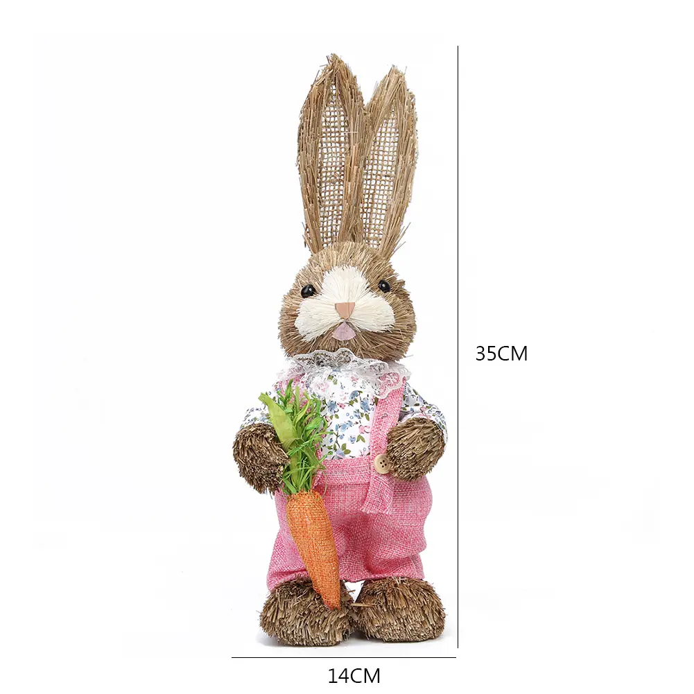 35*14cm Artificial Bunny 2025 Easter Decoration Cute Handicrafts Simulation Cute Rabbit Ornament Decor for Bedroom Living Room