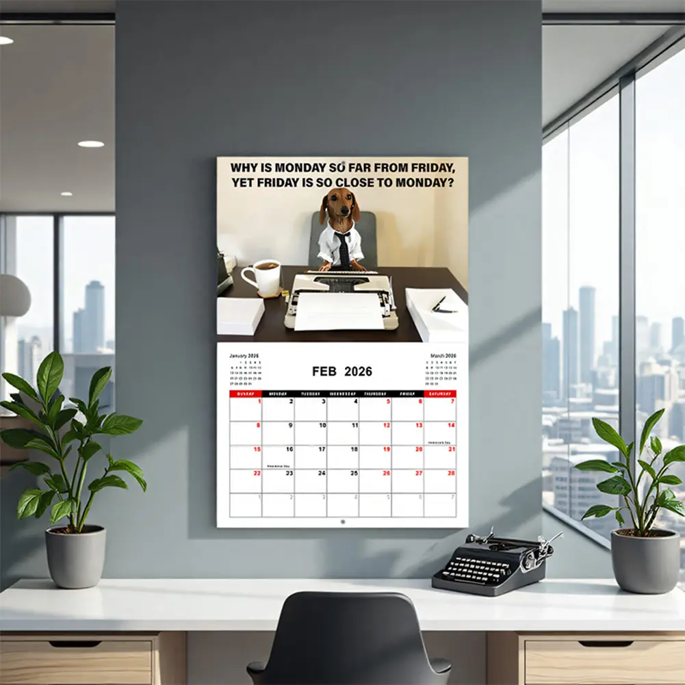 2026 Wall Calendar 12-Month Calendar Year Monthly Planner Agenda Schedule Organizer Funny Animal Calendar for Office Home Gifts