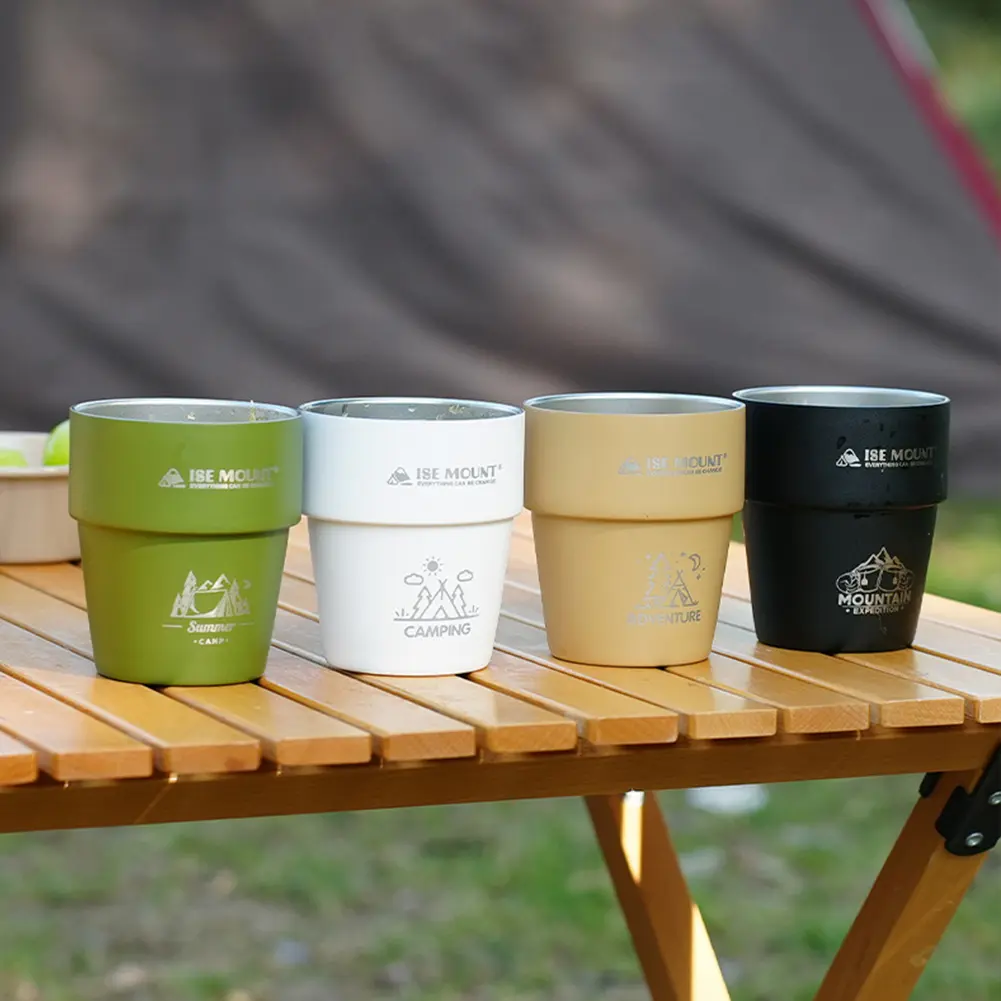 Double Wall Insulated Coffee Cup with Straw 304 Stainless Steel Insulated Water Cup for Travel Hiking