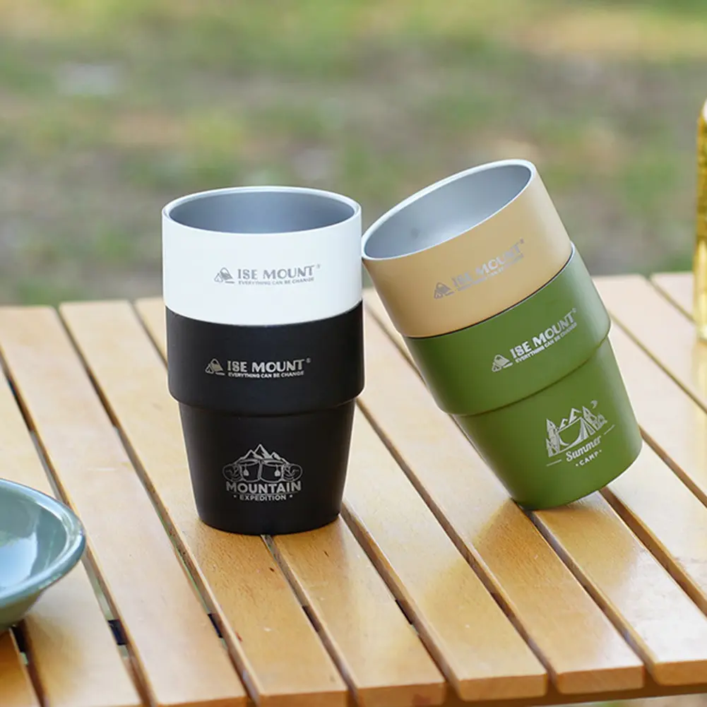 Double Wall Insulated Coffee Cup with Straw 304 Stainless Steel Insulated Water Cup for Travel Hiking