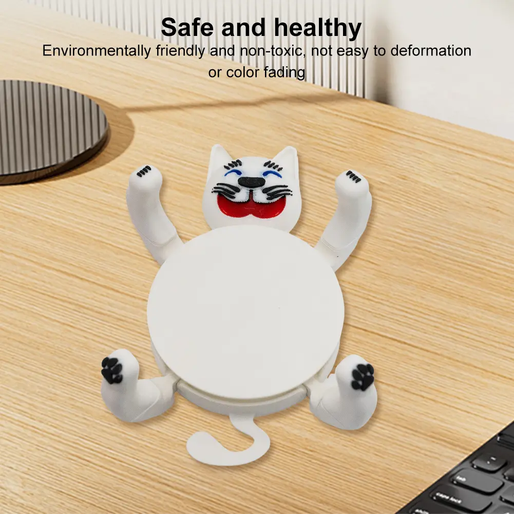 3D Print Cat Coaster Insulated Cup Mat Stress Relieve Mug Base Decoration Creative Lazy Cat Drink Coasters for Home Office Decor