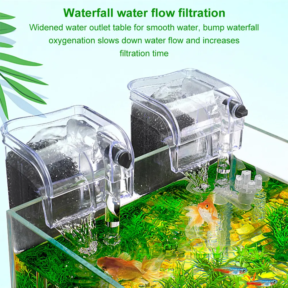 Fish Tank Suspended Filter Aquarium Hang On Filter Adjustable Water Flow Hang Up Filter Water Pump Aquarium Accessories