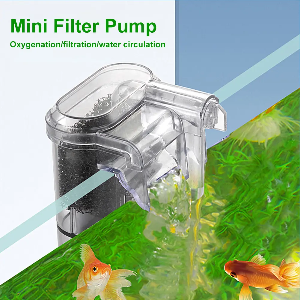 Fish Tank Suspended Filter Aquarium Hang On Filter Adjustable Water Flow Hang Up Filter Water Pump Aquarium Accessories