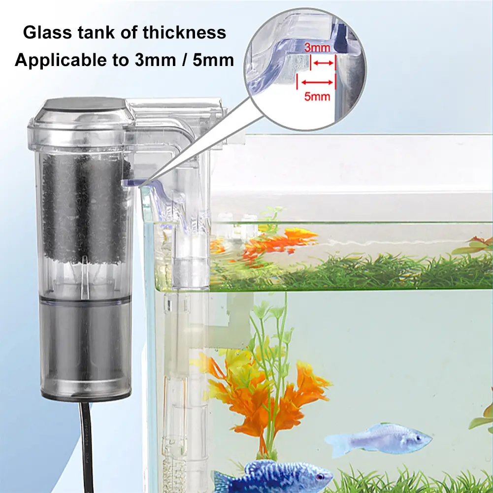 Fish Tank Suspended Filter Aquarium Hang On Filter Adjustable Water Flow Hang Up Filter Water Pump Aquarium Accessories