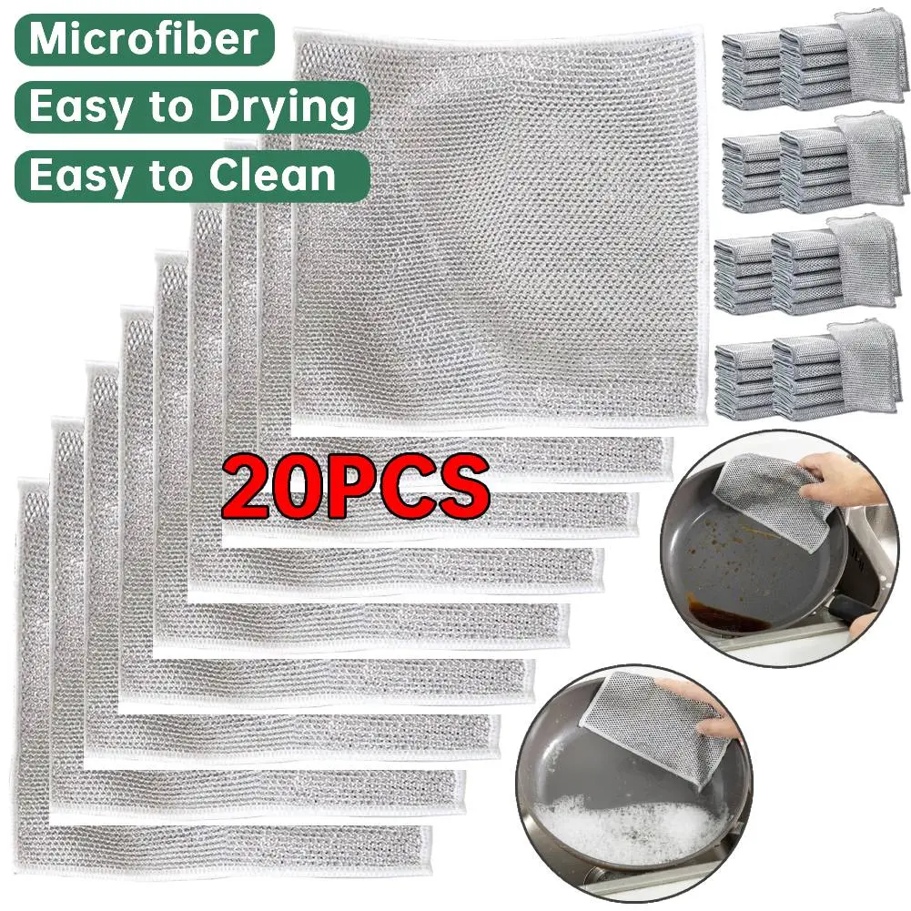 Kitchen Wire Dish Cloths Non-Scratch Cleaning Rags Scrubbing Wire Dishwashing Rag for Dishes Sinks Counter Stove Tops Clean Tool