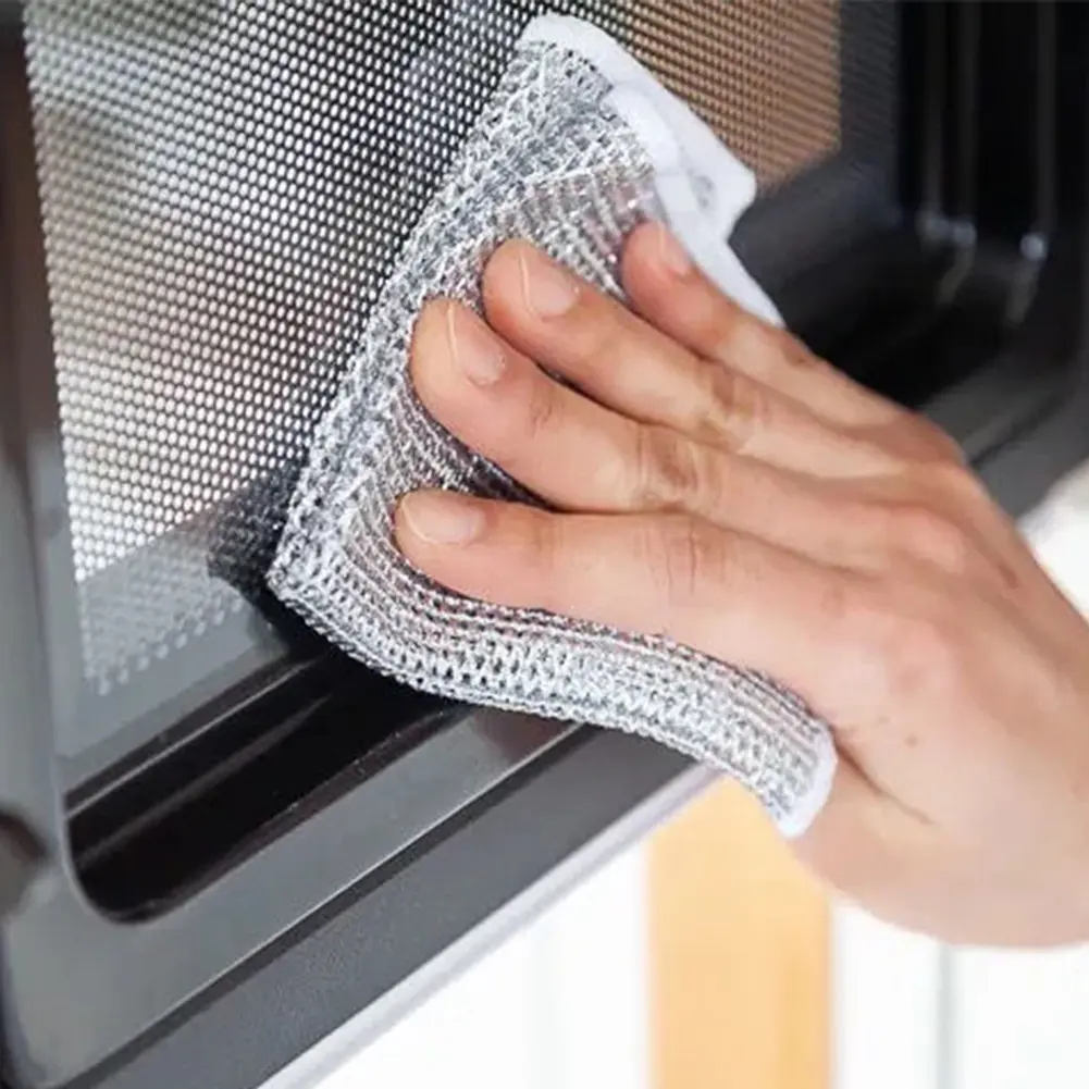 Kitchen Wire Dish Cloths Non-Scratch Cleaning Rags Scrubbing Wire Dishwashing Rag for Dishes Sinks Counter Stove Tops Clean Tool