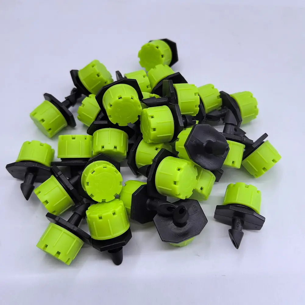 500Pcs 1/4 Inch Adjustable Drip Irrigation Emitters Rotating Sprinklers Micro Drip Irrigation Sprinklers for Gardener