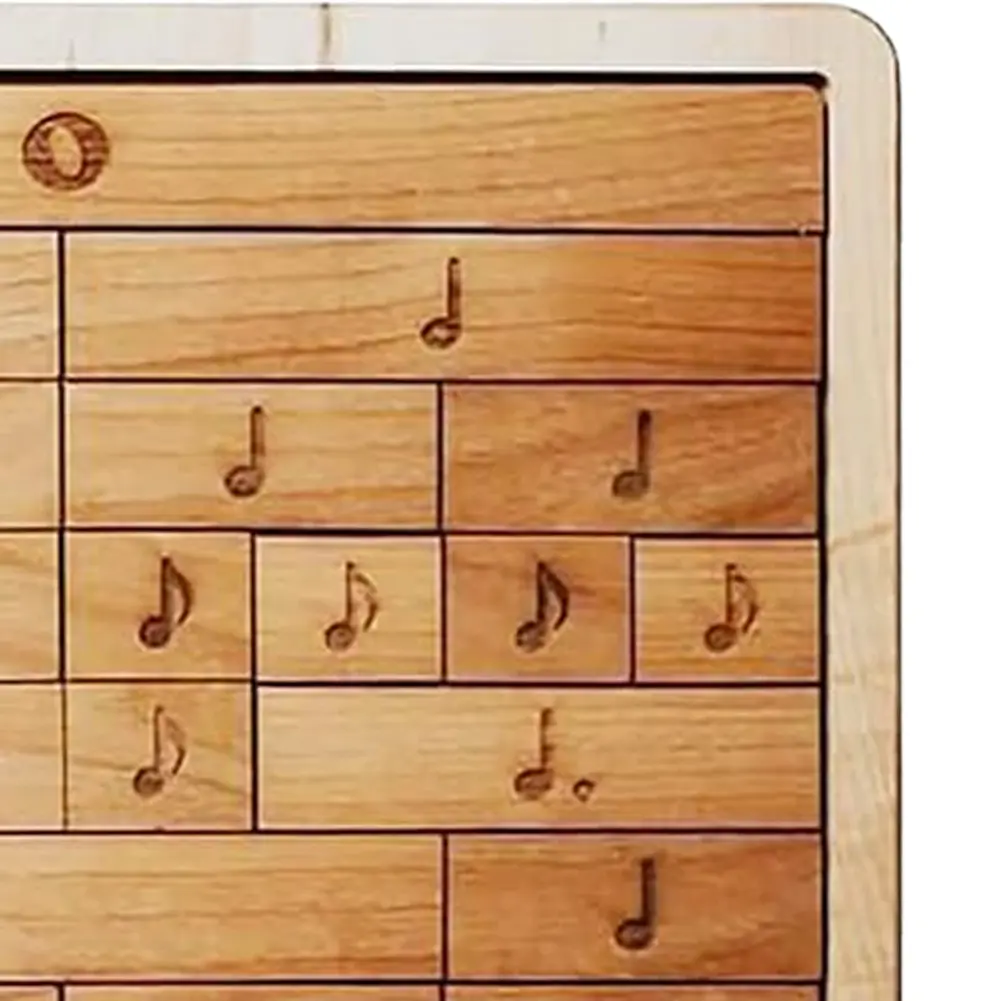 Musical Note Wooden Puzzle Music Fraction Bars Developmental Toy Fun Learning Piano Musical Notes Wooden Puzzle for Boys Girls