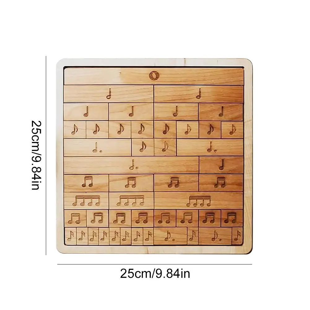 Musical Note Wooden Puzzle Music Fraction Bars Developmental Toy Fun Learning Piano Musical Notes Wooden Puzzle for Boys Girls