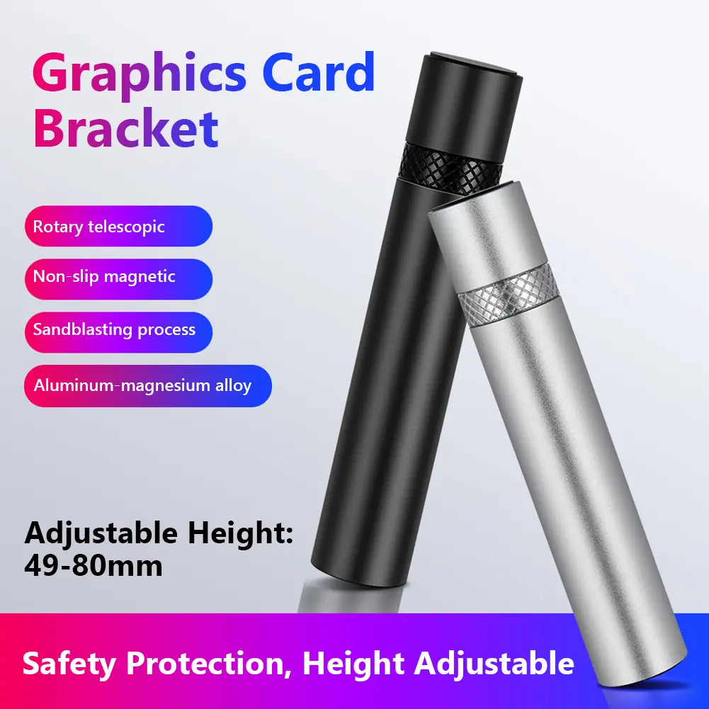 Aluminum Alloy Telescopic Graphics Card Brace Adjustable Graphics Card Jack Computer Desktop Accessories for Atx/m-atx/itx Case
