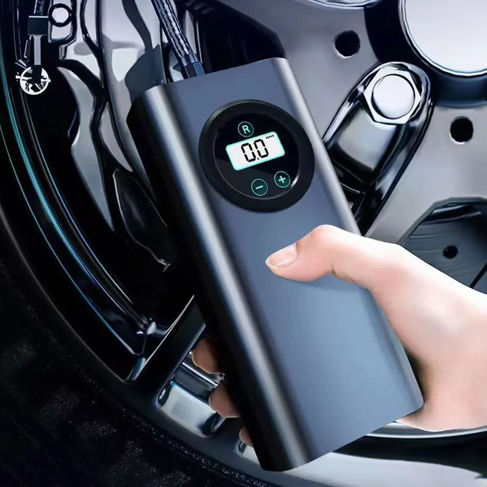 Electric Air Compressor Rechargeable High Precision Handheld Air Pump LCD Display Portable Air Pump for Car Motorcycle Bike Ball