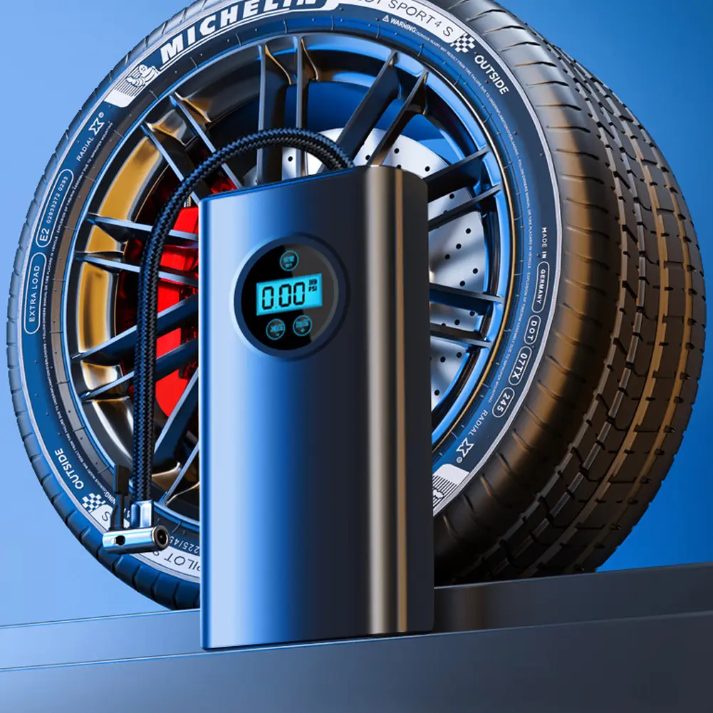 Electric Air Compressor Rechargeable High Precision Handheld Air Pump LCD Display Portable Air Pump for Car Motorcycle Bike Ball