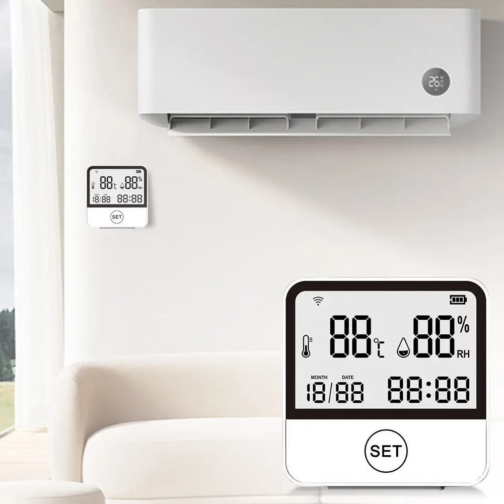 Smart WiFi Hygrometer Thermometer with App Notification Alert Indoor Hygrometer Thermometer Detector for Home Greenhouse