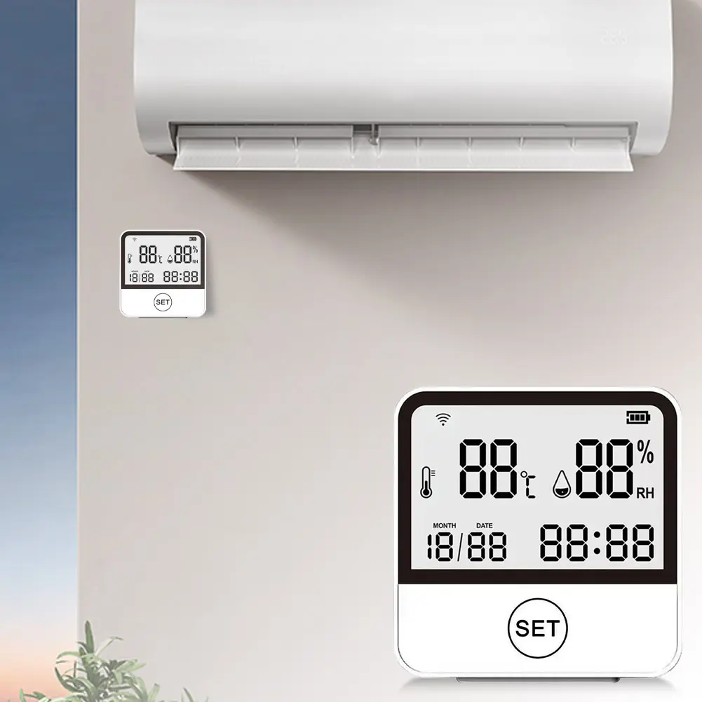 Smart WiFi Hygrometer Thermometer with App Notification Alert Indoor Hygrometer Thermometer Detector for Home Greenhouse