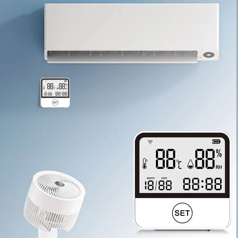 Smart WiFi Hygrometer Thermometer with App Notification Alert Indoor Hygrometer Thermometer Detector for Home Greenhouse