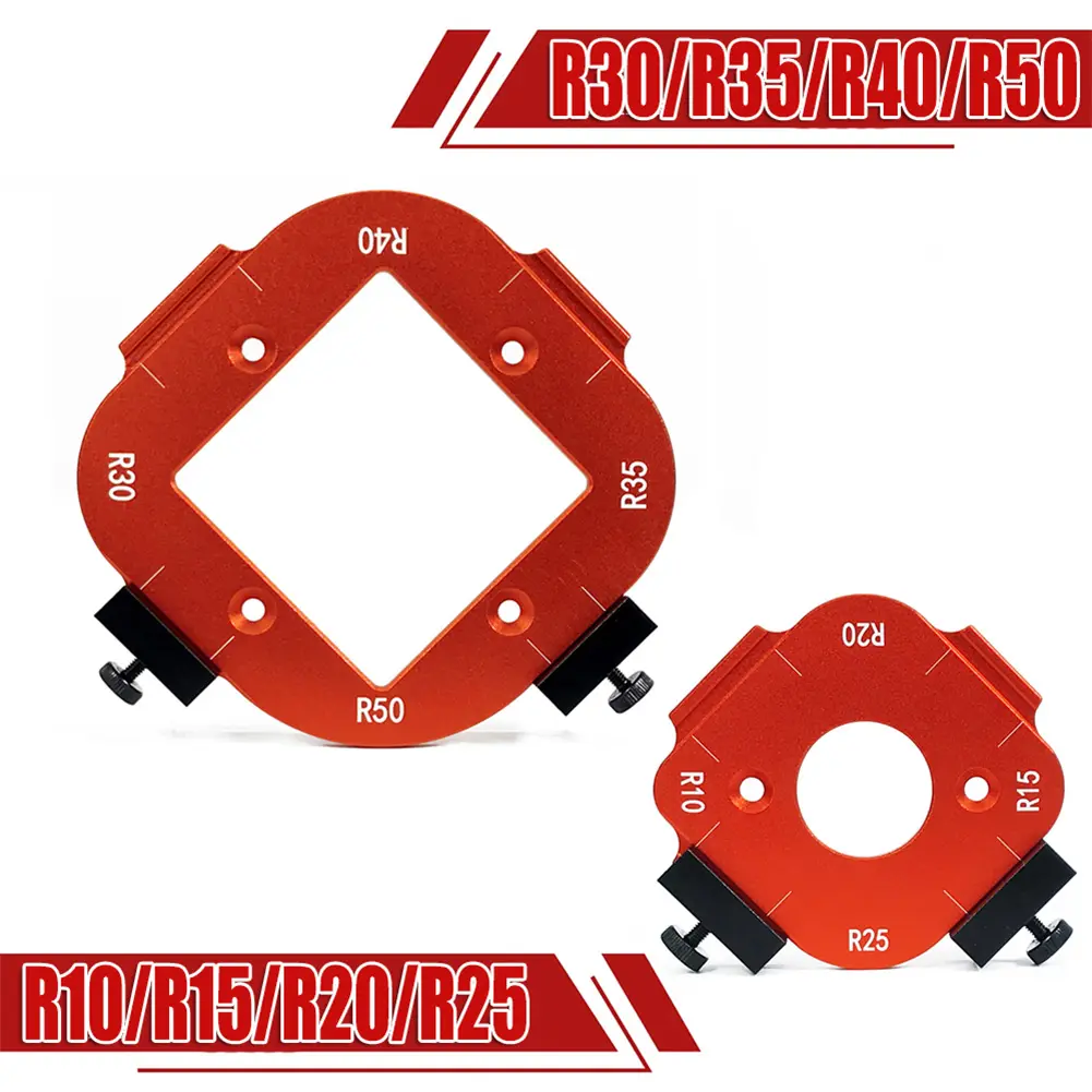 Woodworking Router Templates Jig Arc Angle Positioning Template Corner Positioning Mold Hand Tools for R10-R25/R30-R50 Radius