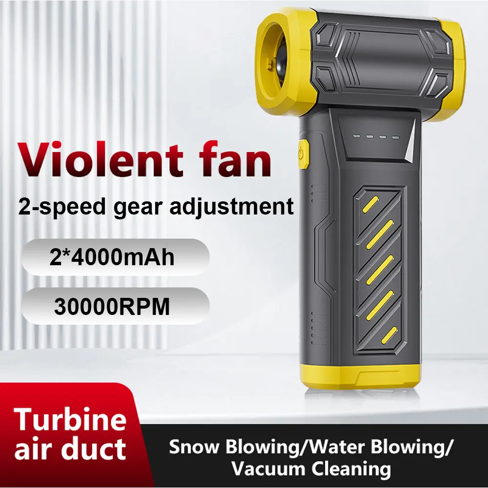 Mini Turbo Jet Fan 130000RPM Handheld Violent Fan Electric Air Duster Rechargeable Turbo Violent Blower Built in 8000mAh Battery