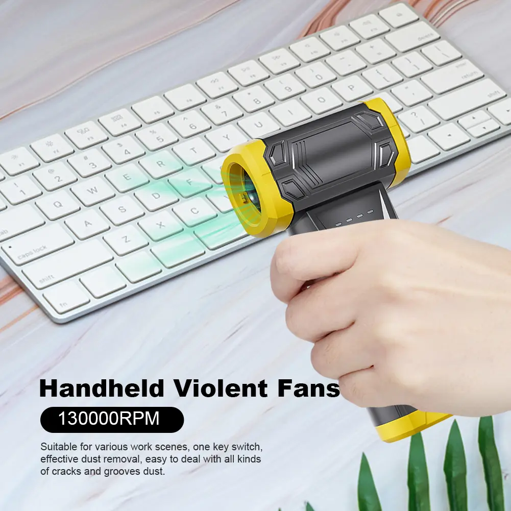 Mini Turbo Jet Fan 130000RPM Handheld Violent Fan Electric Air Duster Rechargeable Turbo Violent Blower Built in 8000mAh Battery
