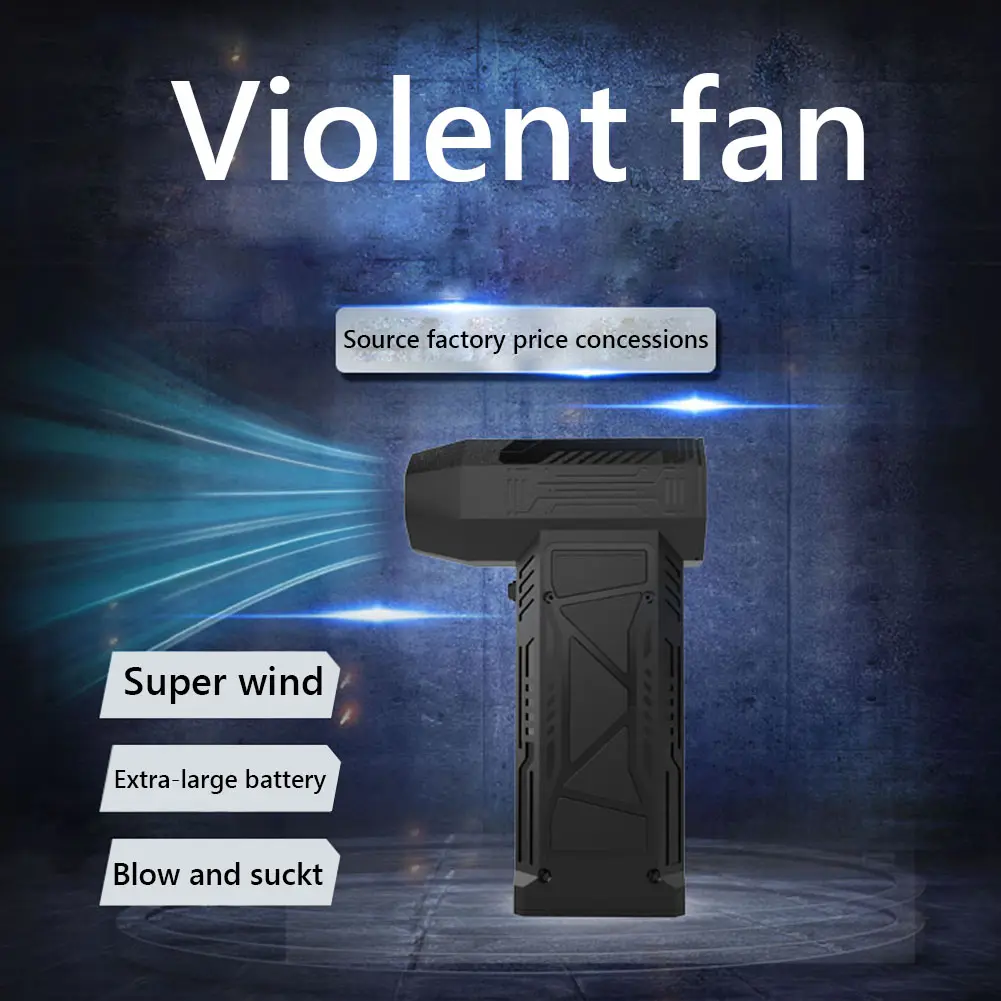 Mini Turbo Fan 150000RPM USB Rechargeable Wireless Dust Blower with Brush & Nozzle Multifunctional Strong Power for Outdoor Use