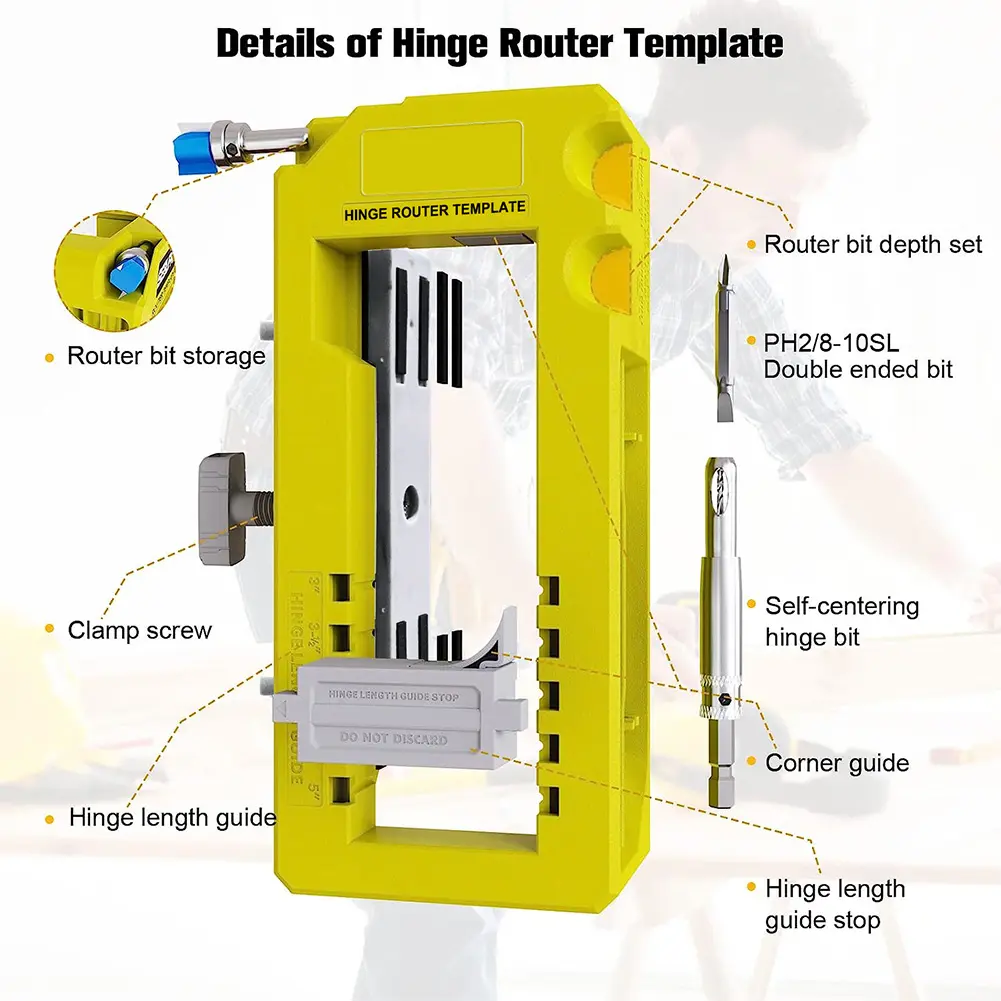 Door Hinge Jig Door Hinge Mortiser Door Hinge Router Template Hinge Tool for Door Hinge From 3Inch To 5Inch Length