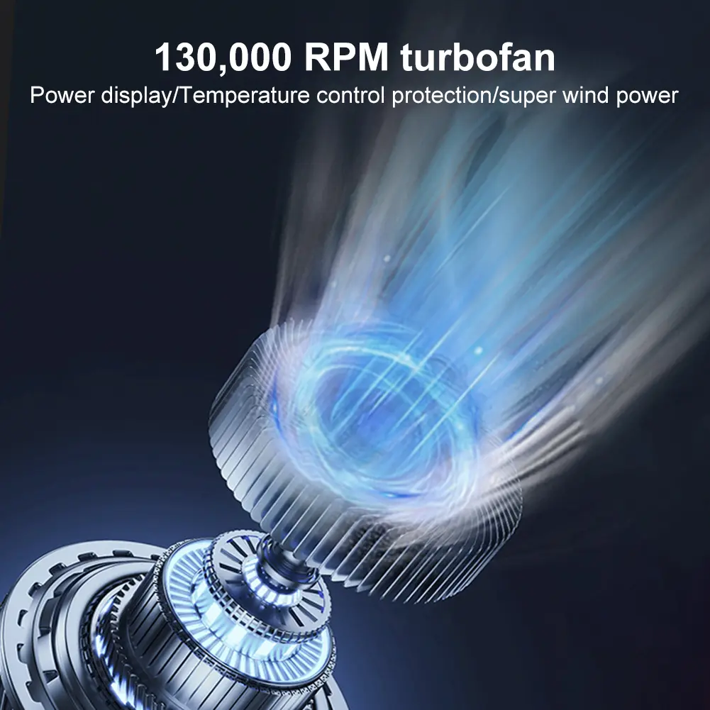 Mini Turbo Jet Fan 130000 RPM Turbo Violent Fan Brushless Motor Powerful Blower Strong Winds 50m/s Handheld Duct Fan