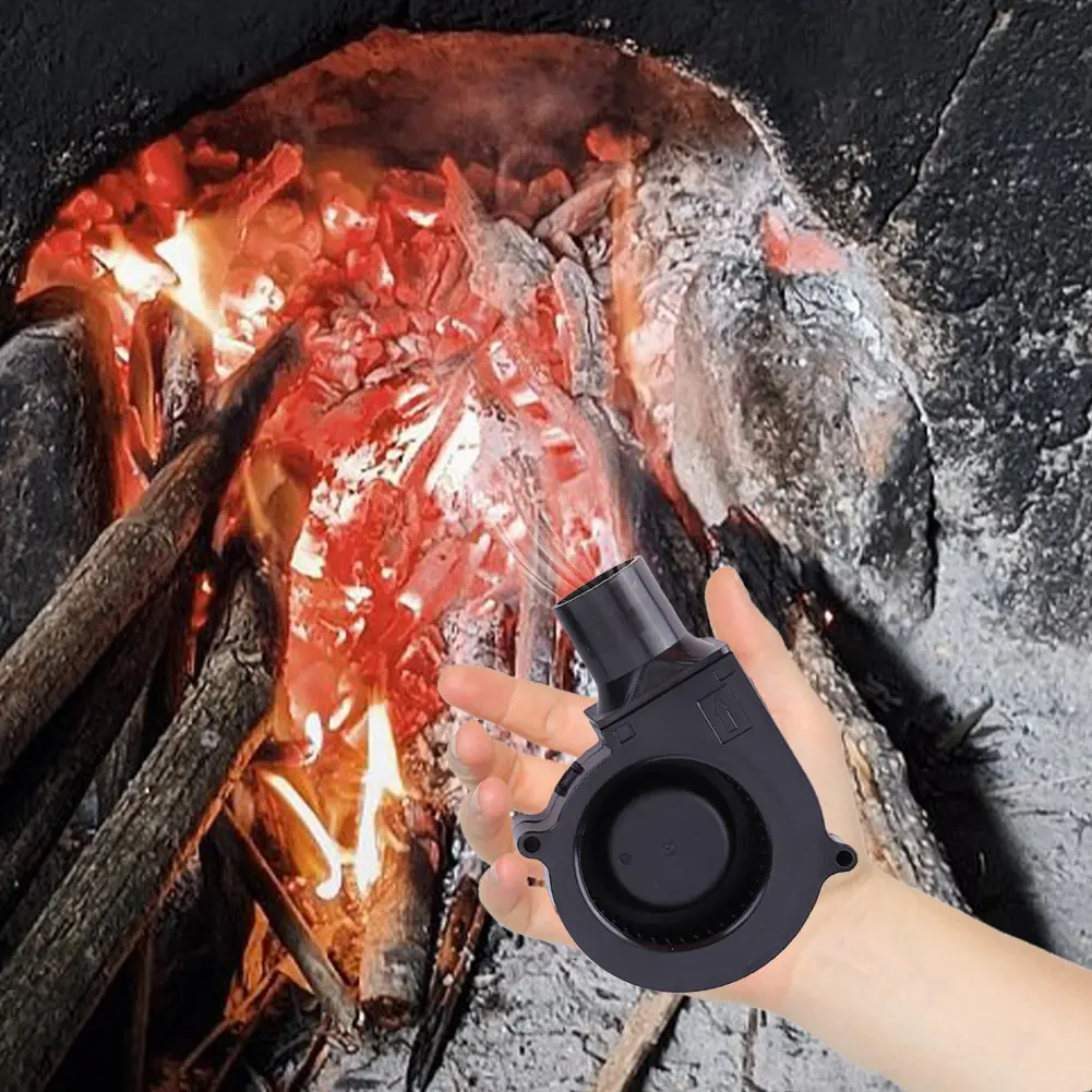 3800RPM Air Blower US/EU Plug DC 12V Barbecue Fan with Variable Speed Controller BBQ Blower Fan for Camping Stove Cooking Fans