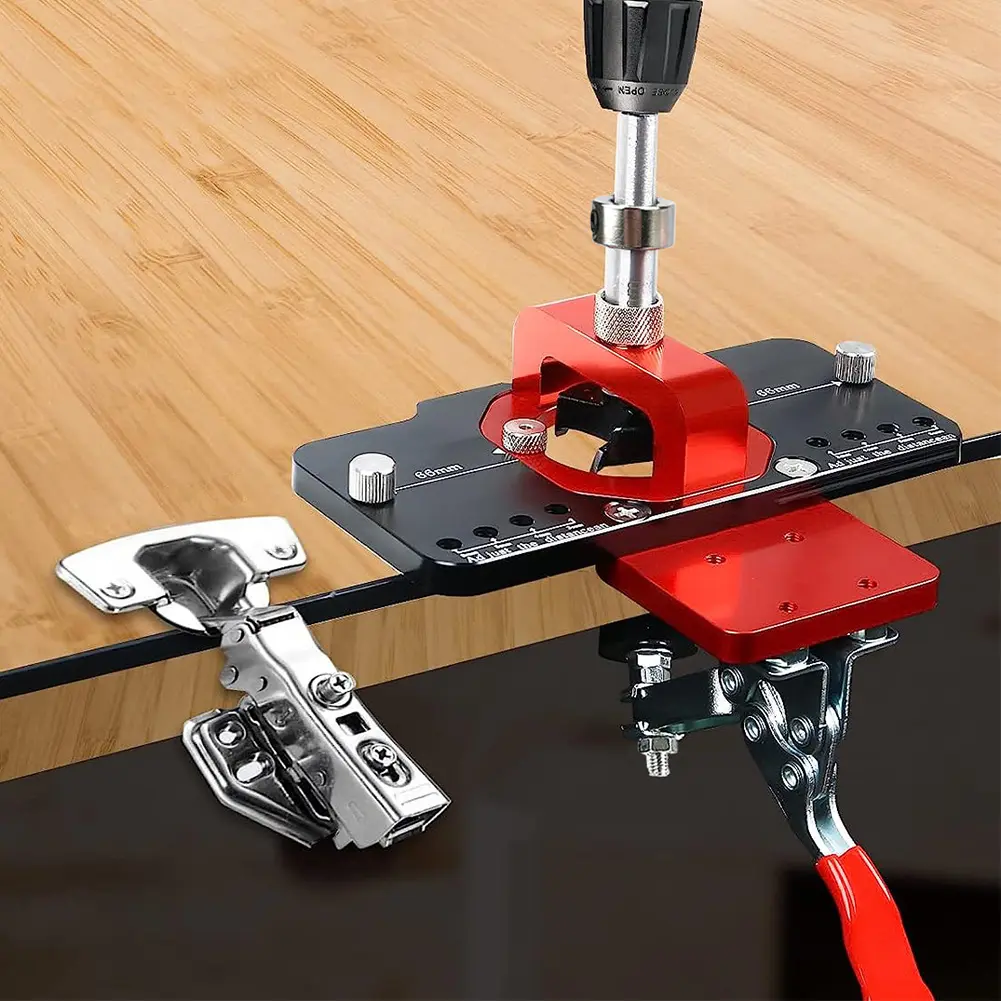 35mm Concealed Hinge Drilling Jig Hinge Boring Hole Drill Guide Locator Aluminum Alloy Cabinet Hardware Jig Hole Opener Locator