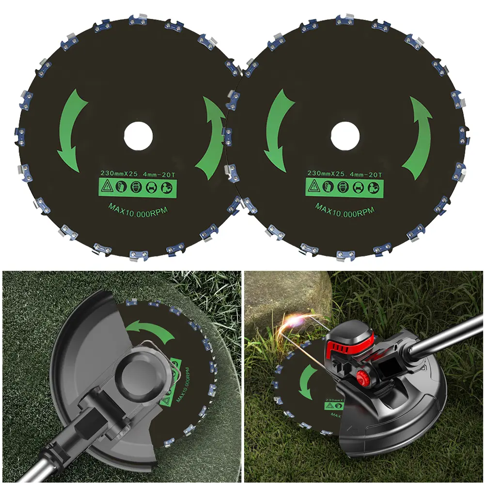 9 Inch Grass Brush Cutter 10000 RPM Steel Grass Trimmer Head Rust Proof 14/20-Tooth Disc Blade for Lawn Mover Head Weed Removers