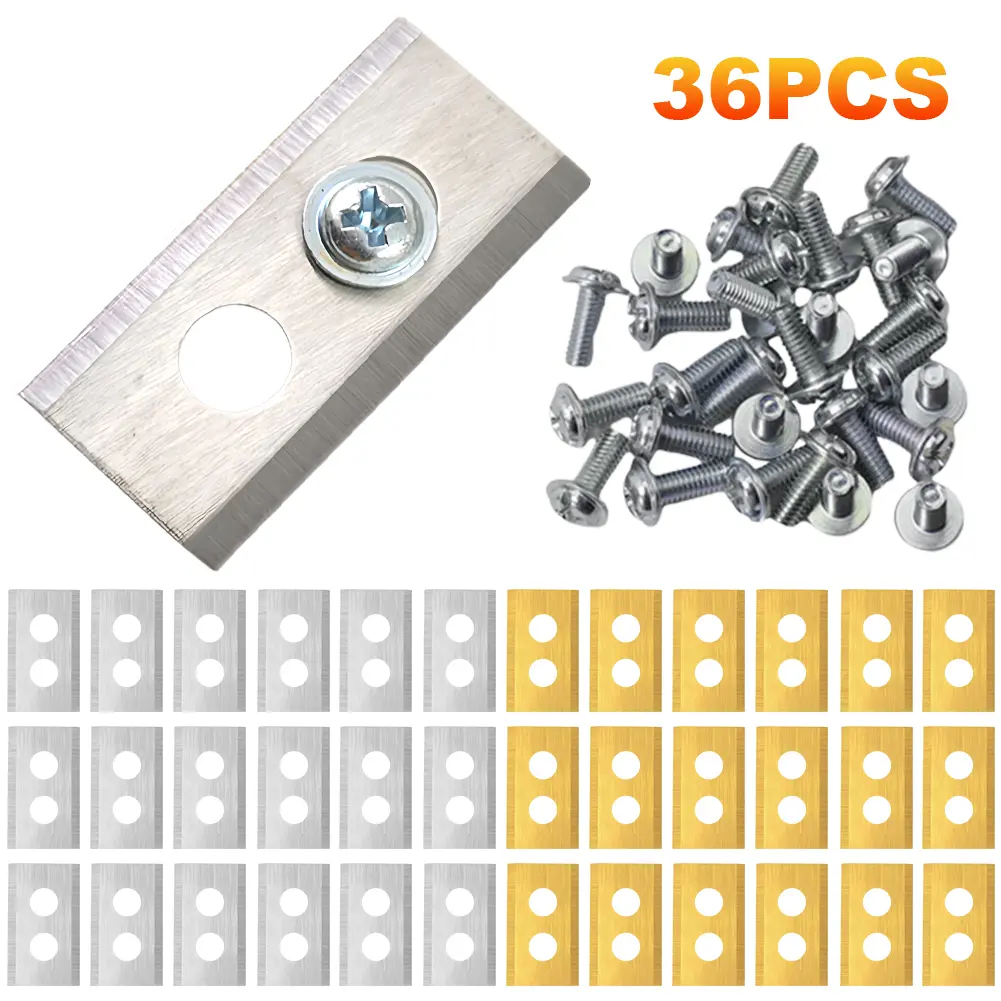 36Pcs Stainless Steel Mower Blade Set Lawn Cutting Blade Metal Replacement Blades with Washers & Screw for Mammotion Luba Robot