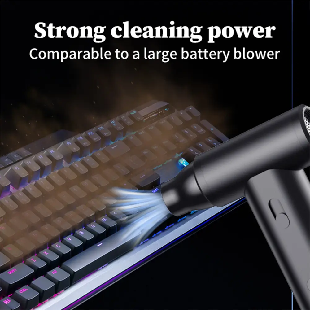 110000PRM Compressed Air Duster Rechargeable Electric Air Duster 2000mAh Handheld Dust Blower for Electric Devices Cleaning