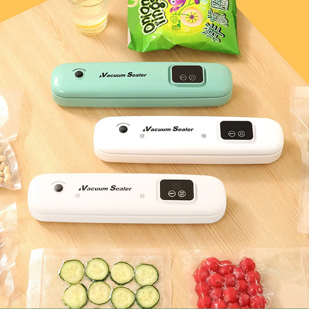 62kPa Vacuum Sealer Machine With Bag Cutter Vacuum Sealer with 10Pcs Seal Bags Food Vacuum Saver