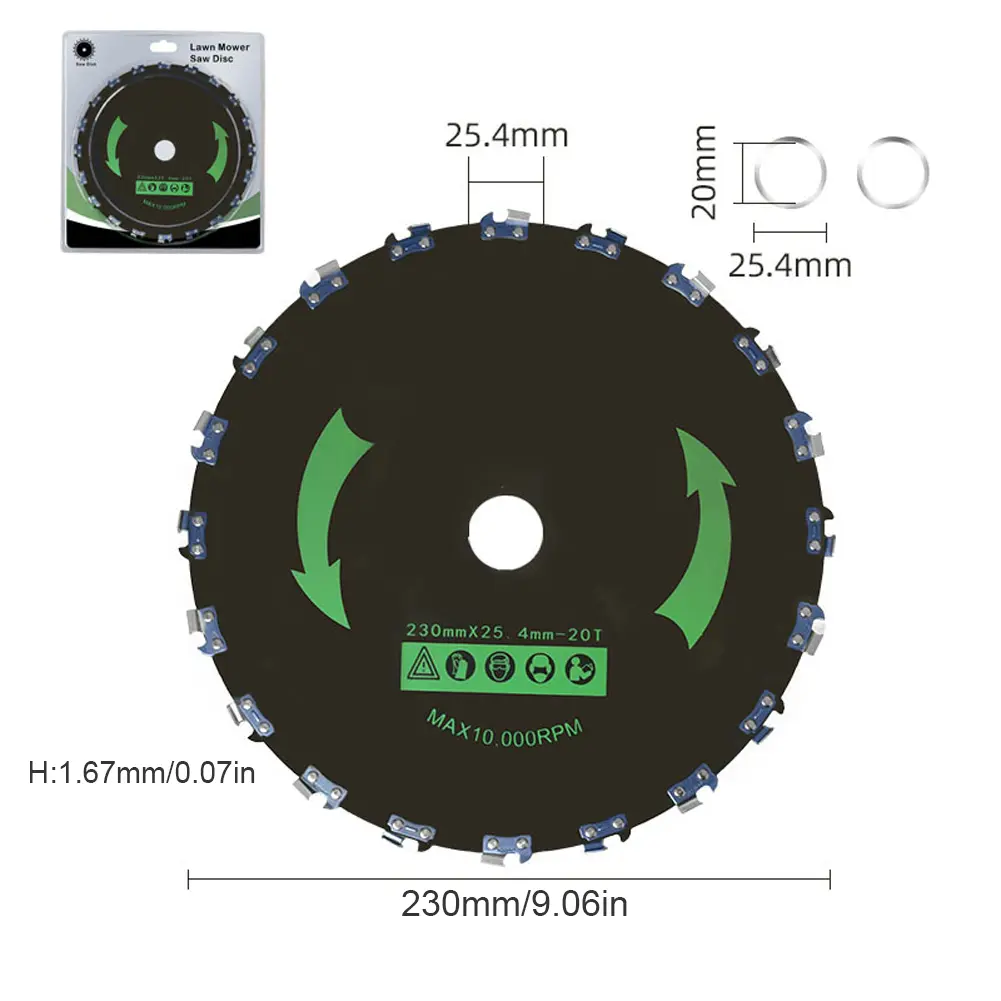 9 Inch Grass Brush Cutter 10000 RPM Steel Grass Trimmer Head Rust Proof 14/20-Tooth Disc Blade for Lawn Mover Head Weed Removers