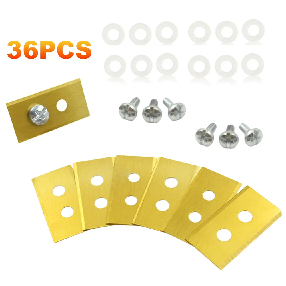 36Pcs Stainless Steel Mower Blade Set Lawn Cutting Blade Metal Replacement Blades with Washers & Screw for Mammotion Luba Robot