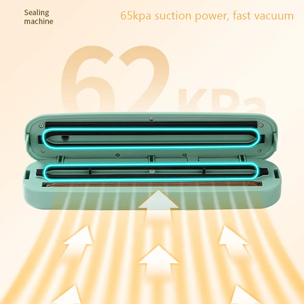 62kPa Vacuum Sealer Machine With Bag Cutter Vacuum Sealer with 10Pcs Seal Bags Food Vacuum Saver