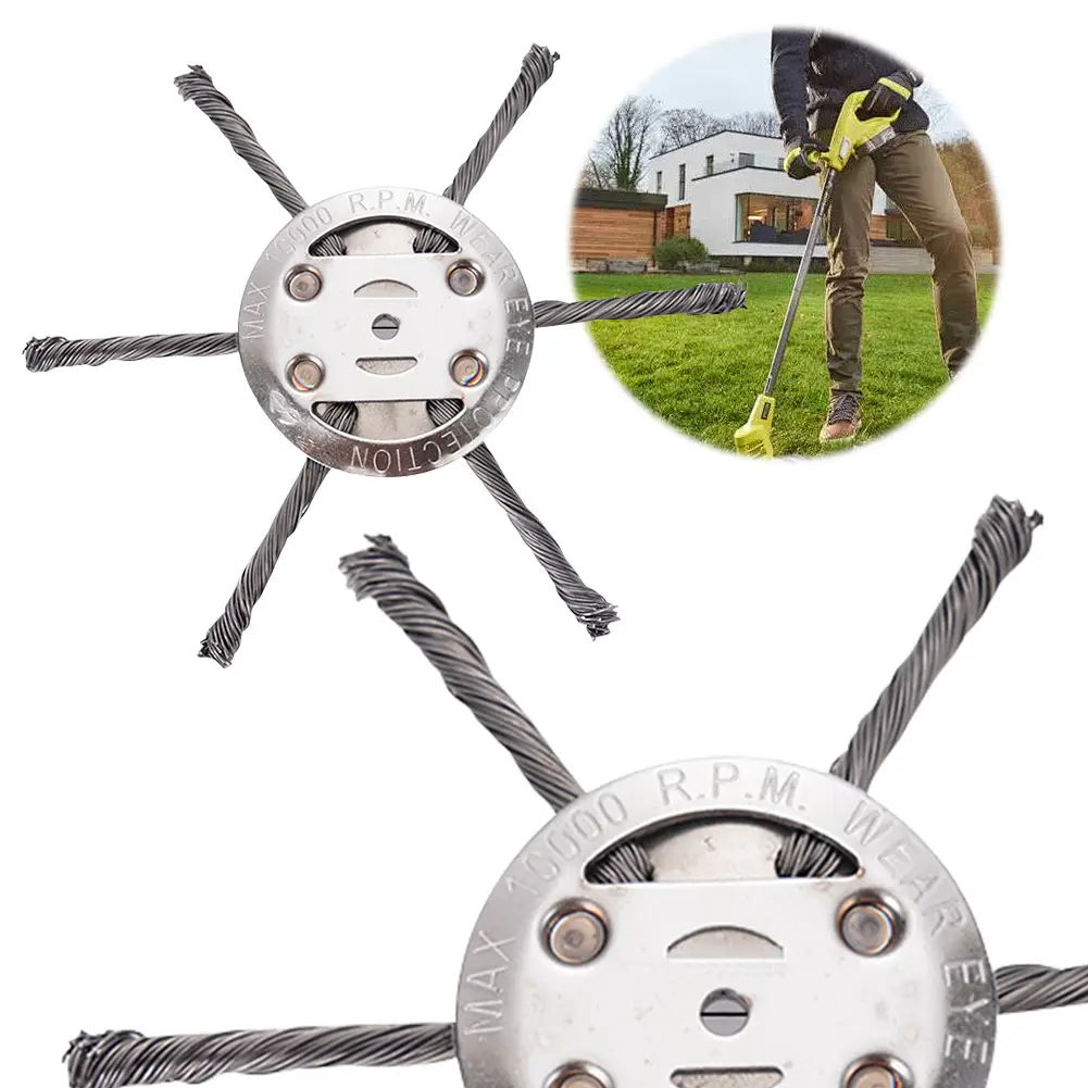 6Inch/8Inch Lawn Mower Head Steel Wire Grass Trimmer Head Weed Eater Trimmer Head Wired Trimmer Blade for Lawn Mower Edging Tray