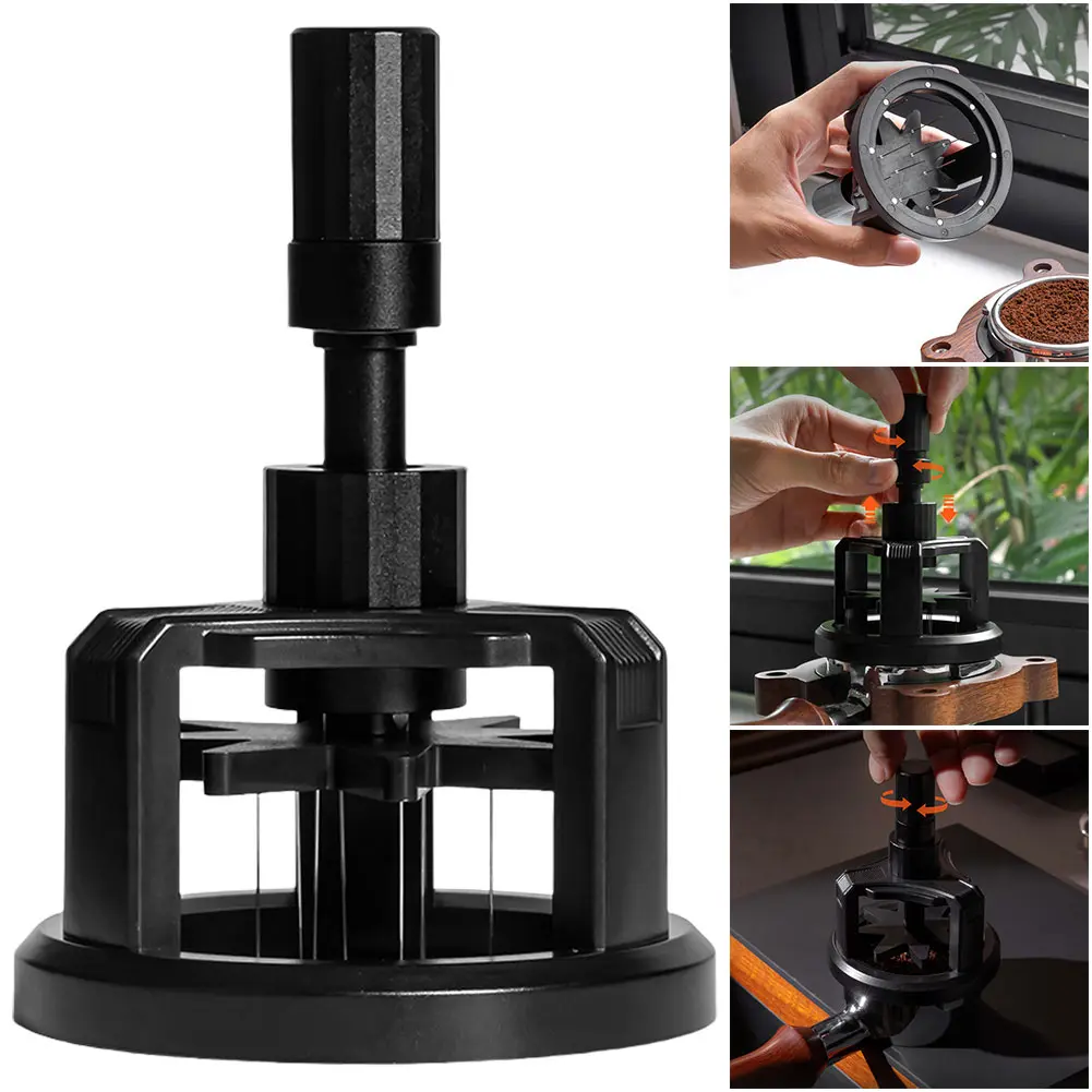 Rotary Needle Powder Distributor 51/58 Mm Magnetic Espresso Accessories Kit Stirrer Distribution Tool Non-slip Coffee Tamper