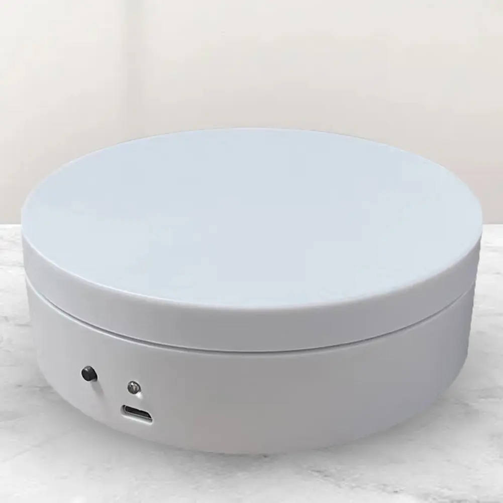 360 Degree Rotating Motorized Display Stand 12cm Electric Turntable USB Charging/Battery Operated for Model Cake 3D Images