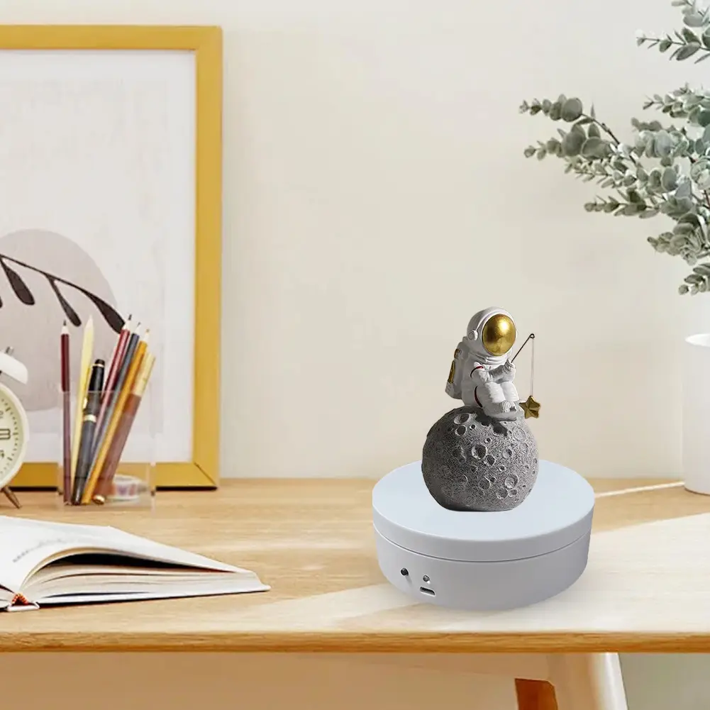360 Degree Rotating Motorized Display Stand 12cm Electric Turntable USB Charging/Battery Operated for Model Cake 3D Images